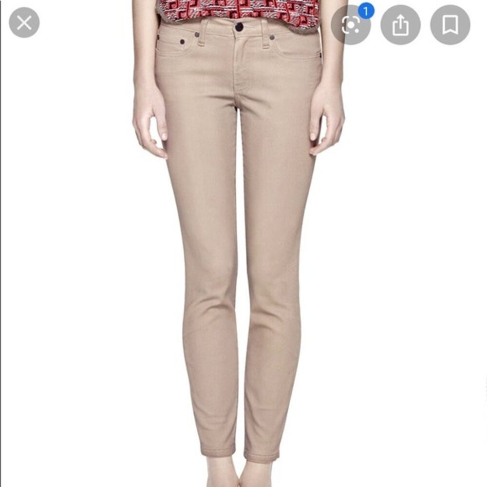 Tory Burch Tan Izzy‎ Zip Ankle Skinny Denim Jeans Women's 25